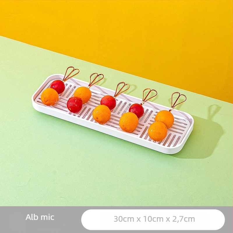 Tavă de afișaj din plastic pentru bețe de hawthorn caramelizate, pătrată, stil minimalist modern, pentru uz comercial