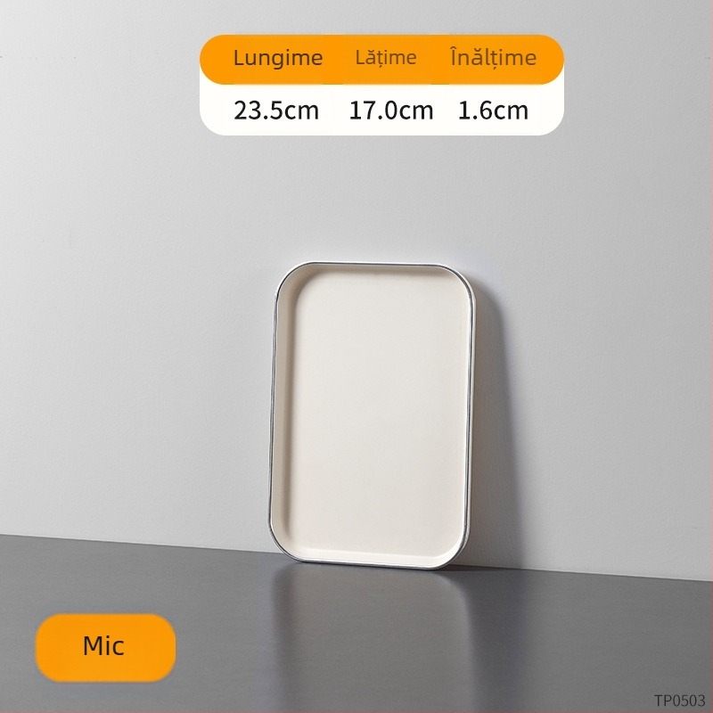Tavă din plastic, pătrată, turnată dintr-o singură bucată, culoare solidă, stil modern minimalist