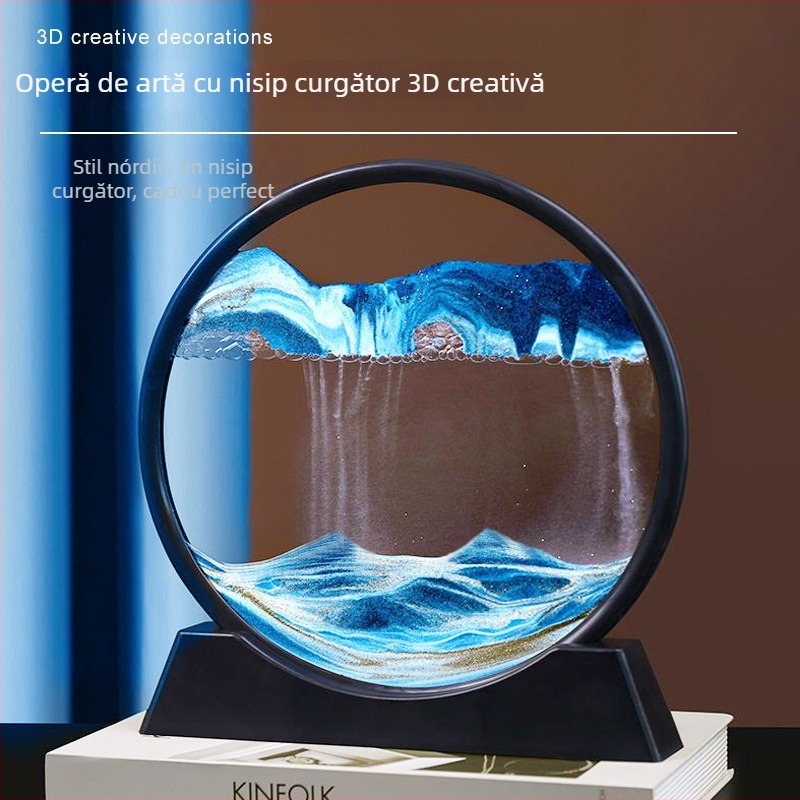 Decorațiune cu nisip curgător pentru sufragerie și birou, stil modern minimalist, artă din nisip de lux