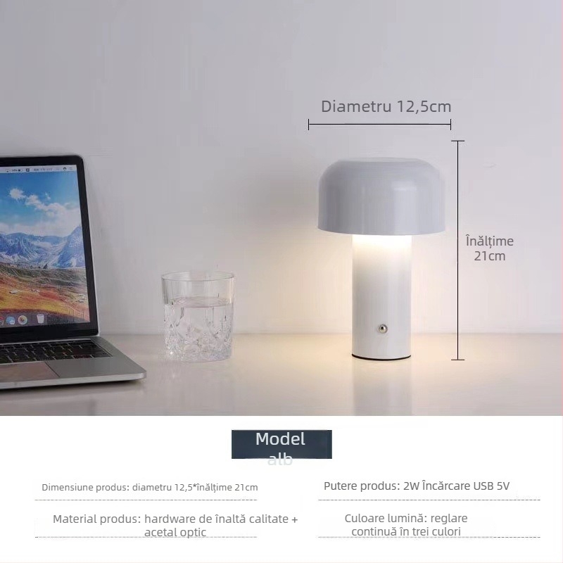 Aoda Lighting Lampa de masă ciupercă – stil Nordic, certificare CE UE, lumină de noapte, iluminare ambientală, ornamente