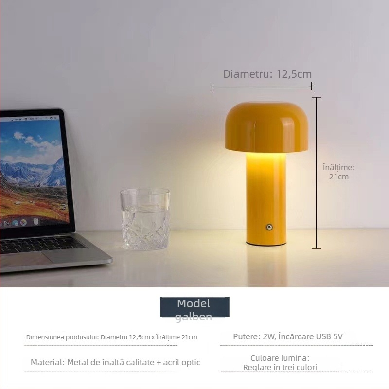 Aoda Lighting Lampa de masă ciupercă – stil Nordic, certificare CE UE, lumină de noapte, iluminare ambientală, ornamente