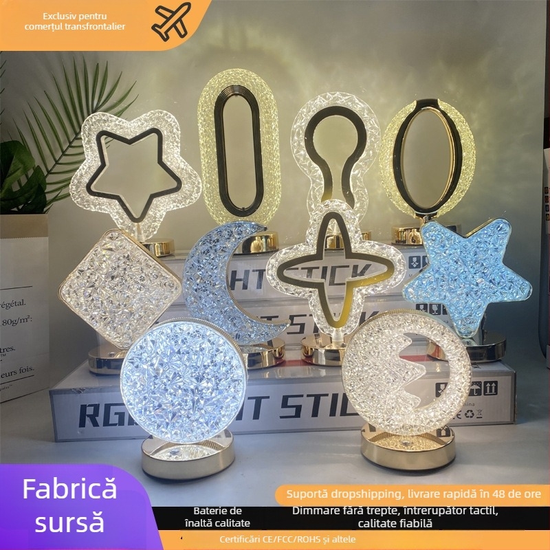 Lampă de masă Stea și Lună, stil modern minimalist, model YL-014, material plastic, tensiune ≤36V