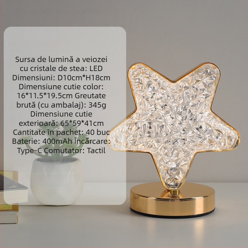 Lampă de masă Stea și Lună, stil modern minimalist, model YL-014, material plastic, tensiune ≤36V