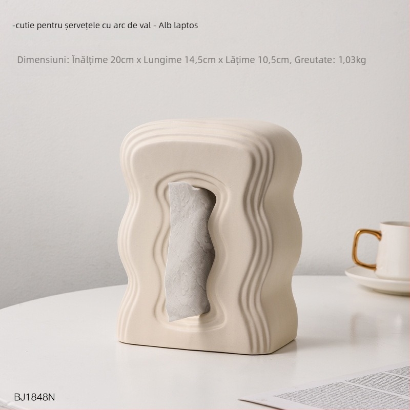 Cutie de șervețele din rășină, design statuetă din piatră, stil nordic, decor pentru casă, cadou pentru afaceri