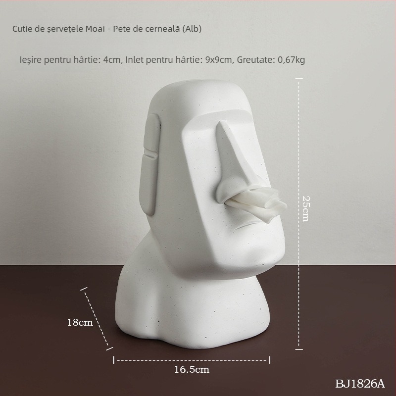 Cutie de șervețele din rășină, design statuetă din piatră, stil nordic, decor pentru casă, cadou pentru afaceri
