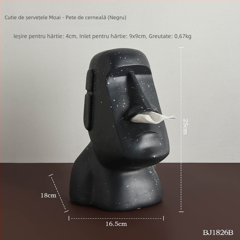 Cutie de șervețele din rășină, design statuetă din piatră, stil nordic, decor pentru casă, cadou pentru afaceri