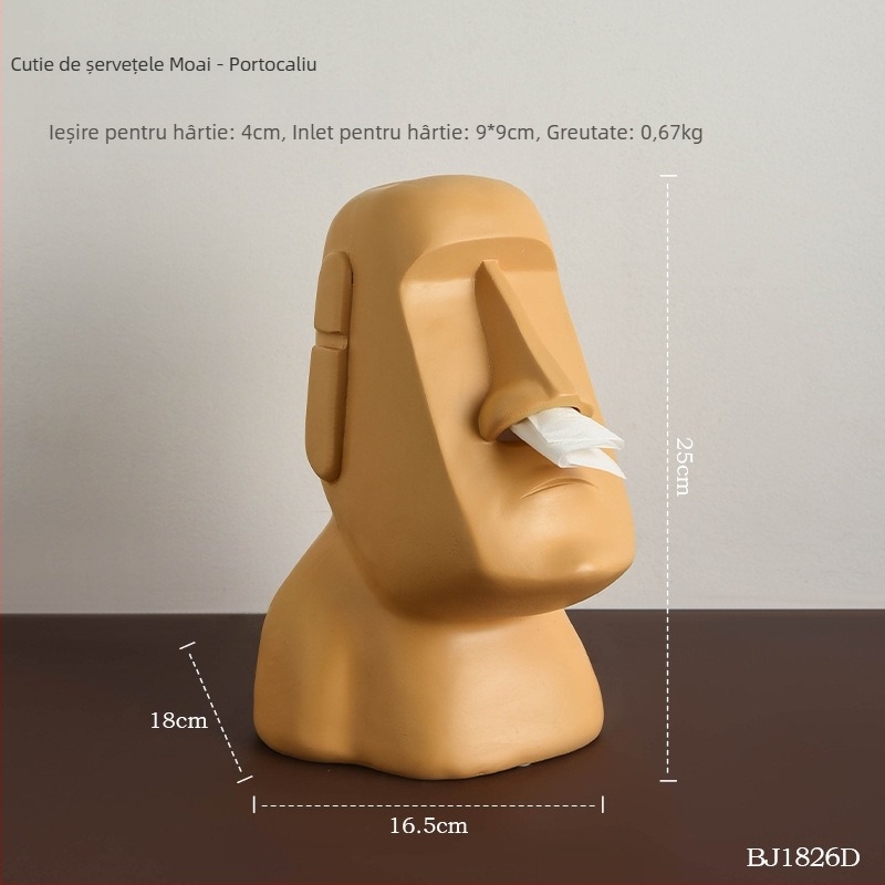 Cutie de șervețele din rășină, design statuetă din piatră, stil nordic, decor pentru casă, cadou pentru afaceri