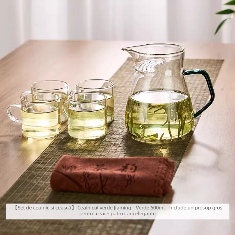 Cană de ceai cu filtru integrat, sticlă borosilikată de înaltă calitate, marca Yumo, stil modern simplu