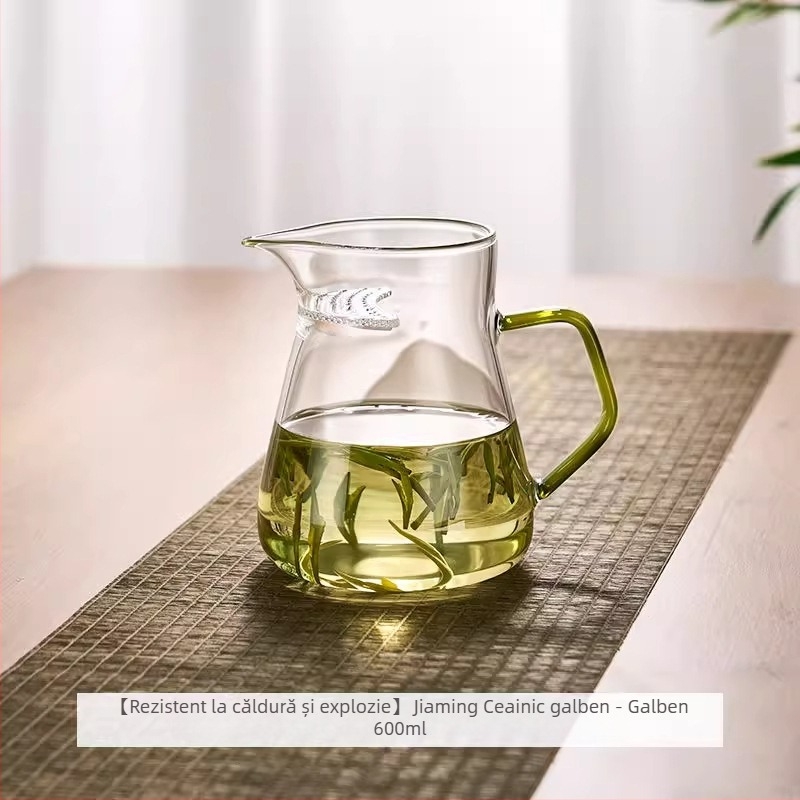 Cană de ceai cu filtru integrat, sticlă borosilikată de înaltă calitate, marca Yumo, stil modern simplu