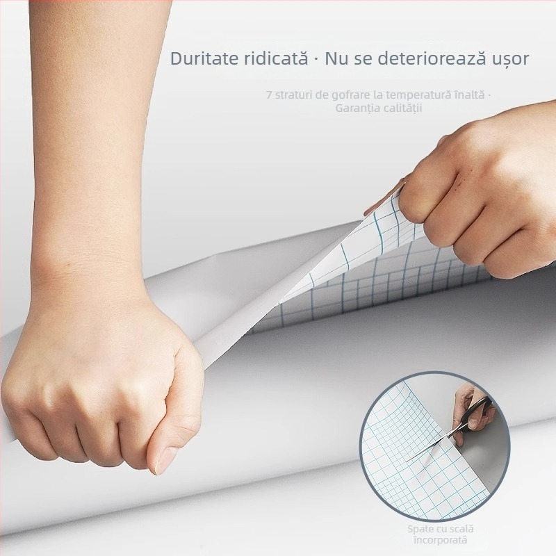 Folie autocolantă pentru bucătărie, aspect piele, lavabilă, pentru uși de dulapuri și mobilier, film de schimbare a culorii