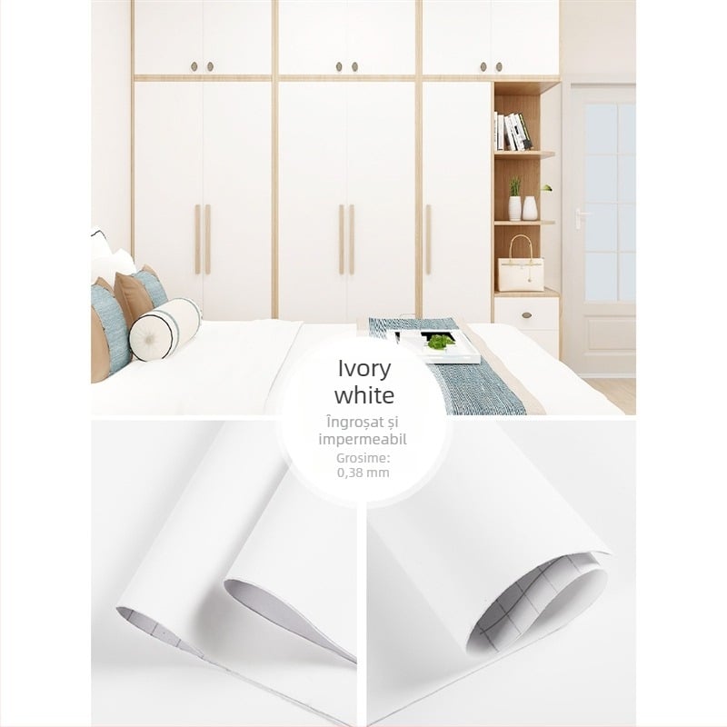 Folie autocolantă pentru bucătărie, aspect piele, lavabilă, pentru uși de dulapuri și mobilier, film de schimbare a culorii