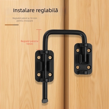 Încuietoare de ușă, fără găurire, aliaj de zinc, mecanism multiunghi 90°/180°, finisaj electroplacat