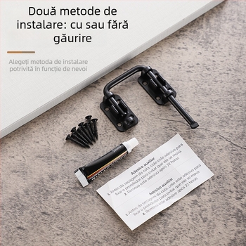 Încuietoare de ușă, fără găurire, aliaj de zinc, mecanism multiunghi 90°/180°, finisaj electroplacat