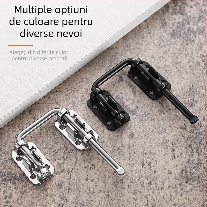 Încuietoare de ușă, fără găurire, aliaj de zinc, mecanism multiunghi 90°/180°, finisaj electroplacat