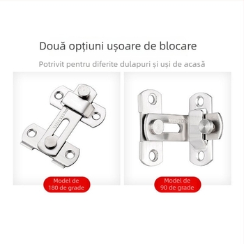 Zăvor de ușă din oțel inoxidabil, finisaj lustruit, stil modern minimalist, brand Three cats, model Door lock latch