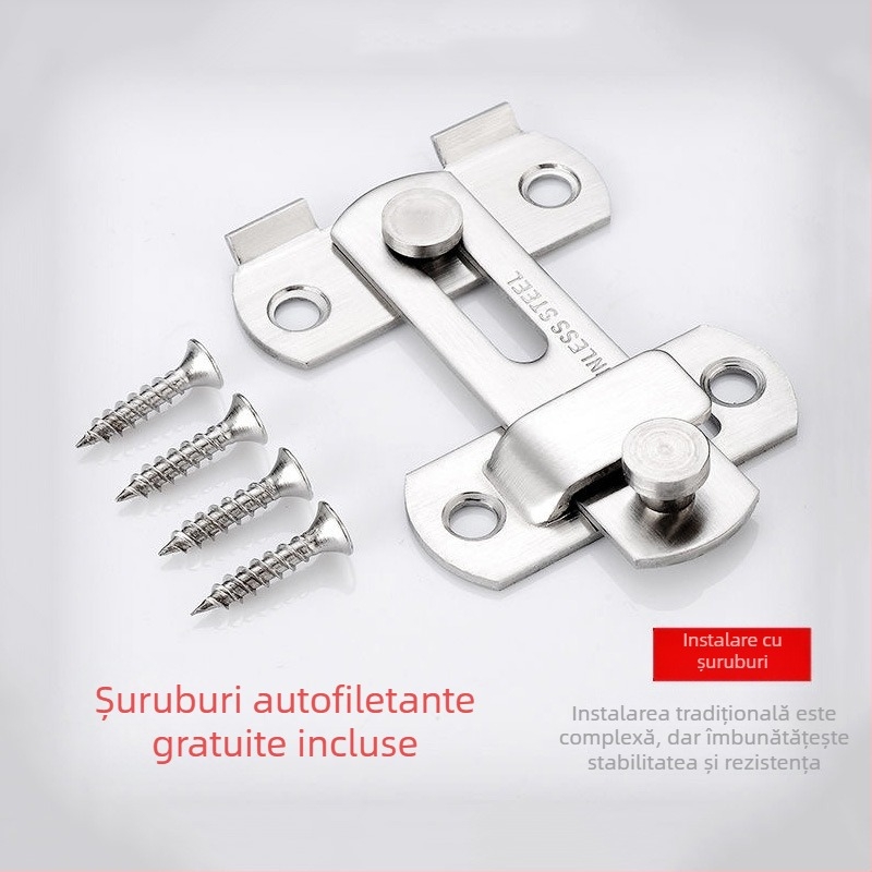 Zăvor de ușă din oțel inoxidabil, finisaj lustruit, stil modern minimalist, brand Three cats, model Door lock latch