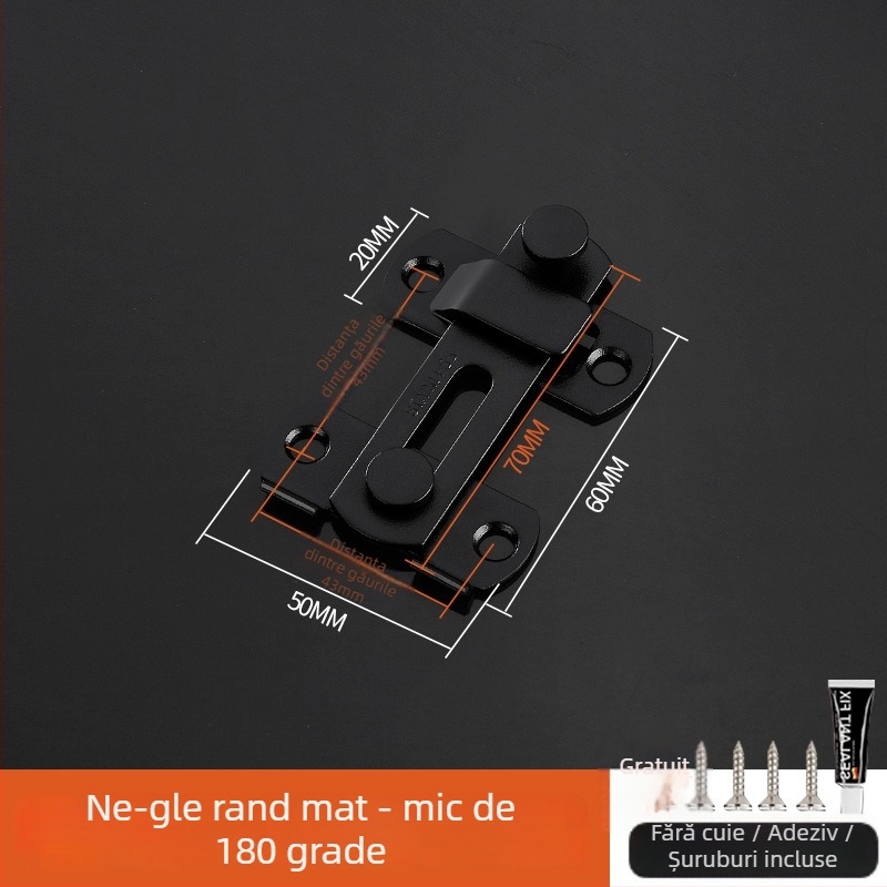 Zăvor de ușă din oțel inoxidabil, finisaj lustruit, stil modern minimalist, brand Three cats, model Door lock latch