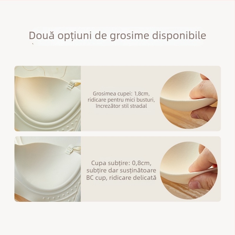 Sutien fără bretele, cu push-up pentru sâni mici, fără cusături, din nylon respirabil