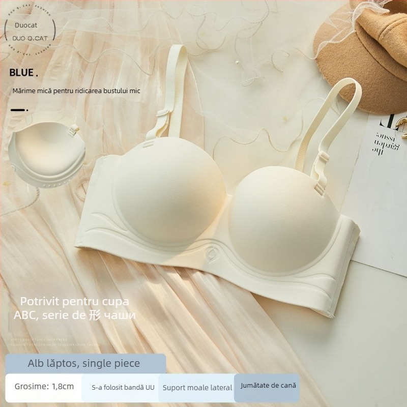 Sutien fără bretele, cu push-up pentru sâni mici, fără cusături, din nylon respirabil