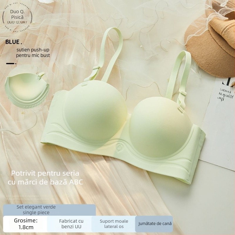 Sutien fără bretele, cu push-up pentru sâni mici, fără cusături, din nylon respirabil