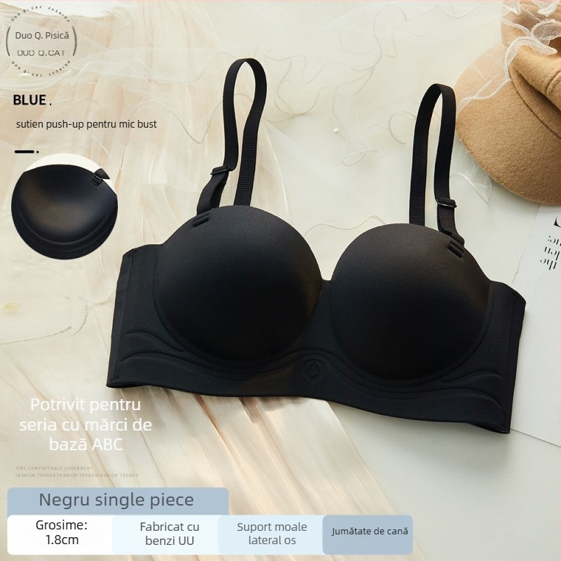 Sutien fără bretele, cu push-up pentru sâni mici, fără cusături, din nylon respirabil