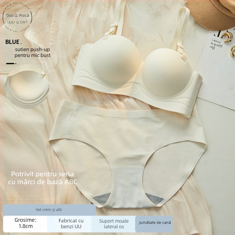 Sutien fără bretele, cu push-up pentru sâni mici, fără cusături, din nylon respirabil