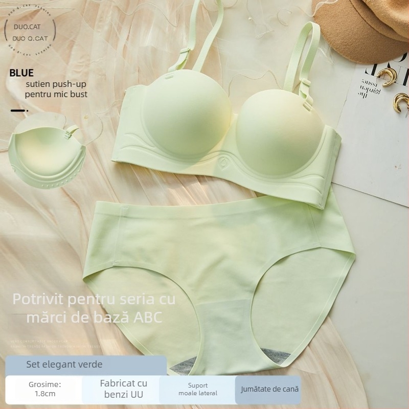 Sutien fără bretele, cu push-up pentru sâni mici, fără cusături, din nylon respirabil