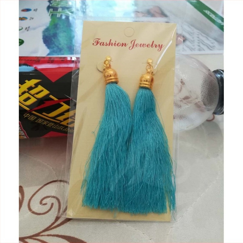 Cercei cu ciucuri pentru fete - lungi, din plastic/răşină, bijuterii pentru copii în stil nepalez, personalizabile