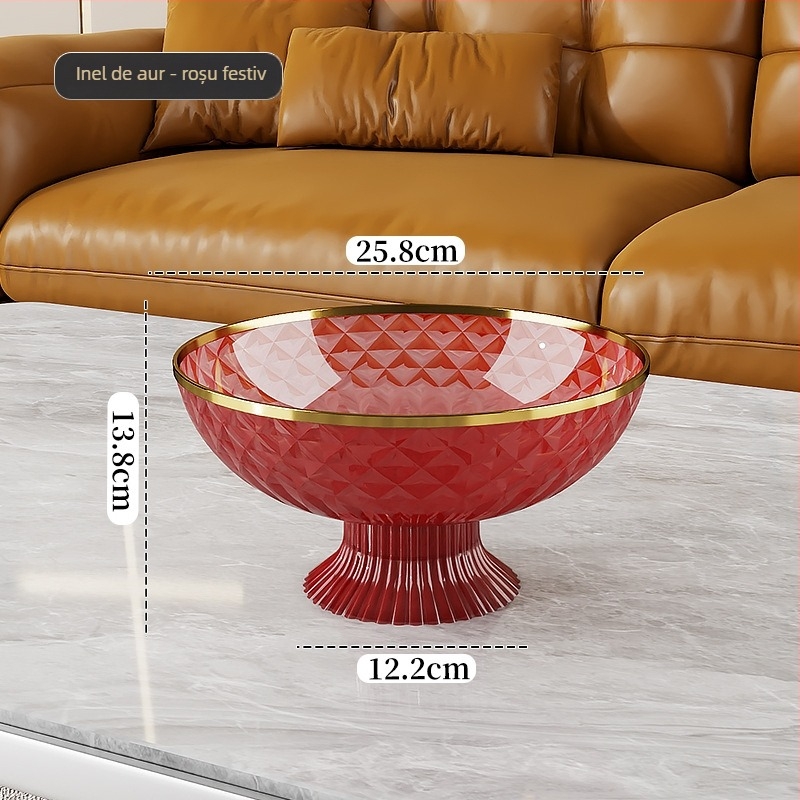Platou de fructe sigilat cu capac, din plastic; Brand Other Homes; Stil lux ușor și retro