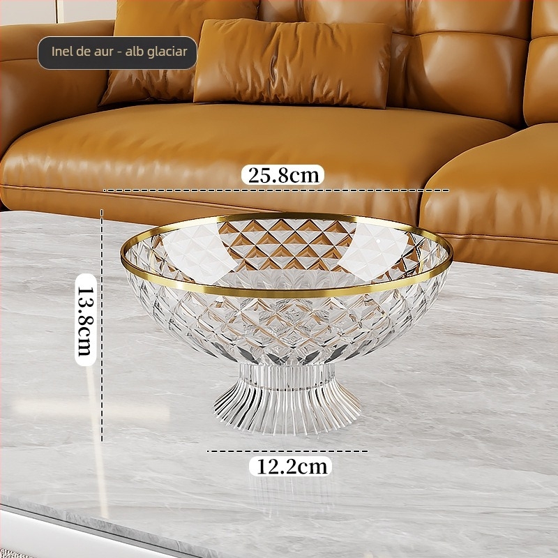 Platou de fructe sigilat cu capac, din plastic; Brand Other Homes; Stil lux ușor și retro
