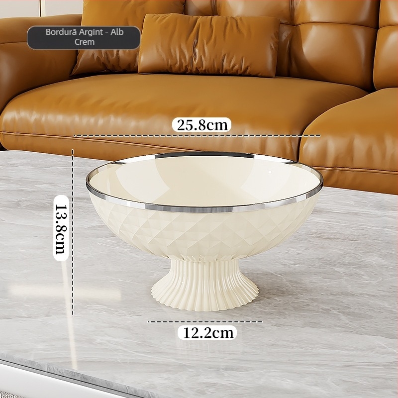 Platou de fructe sigilat cu capac, din plastic; Brand Other Homes; Stil lux ușor și retro