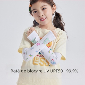 Manșete UV pentru copii, jacquard monocrom, material textil, pentru 8–13 ani