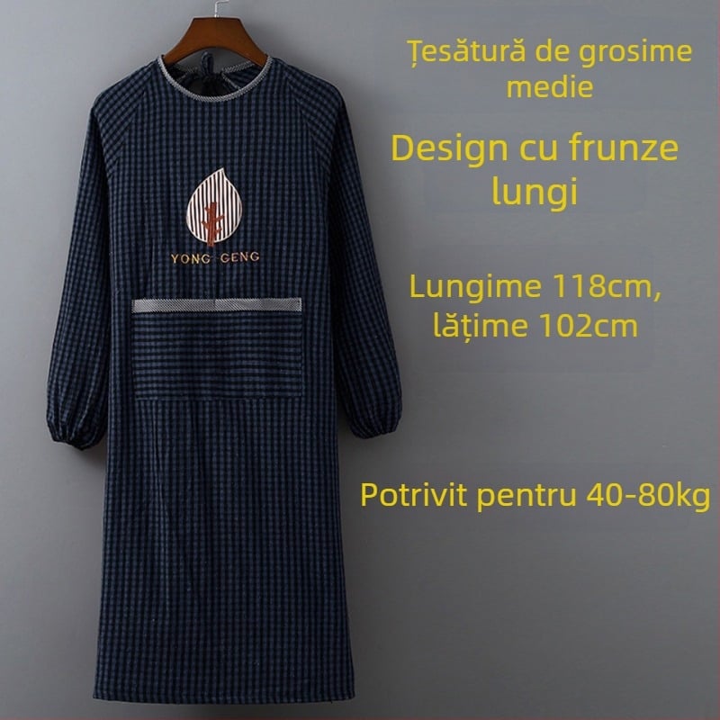 Șorț fără mâneci, din bumbac, anti-murdărire, model carouri, rezistență sporită la uzură