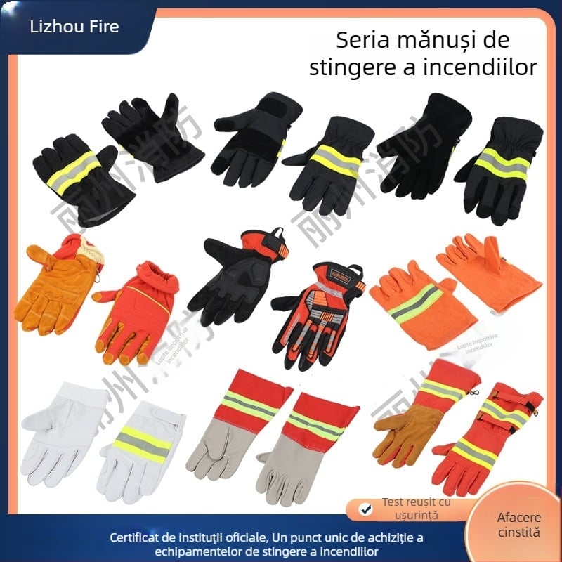 Mănuși de pompier cu fibre de aramidă, rezistente la foc și la temperaturi înalte, pentru intervenții în incendii
