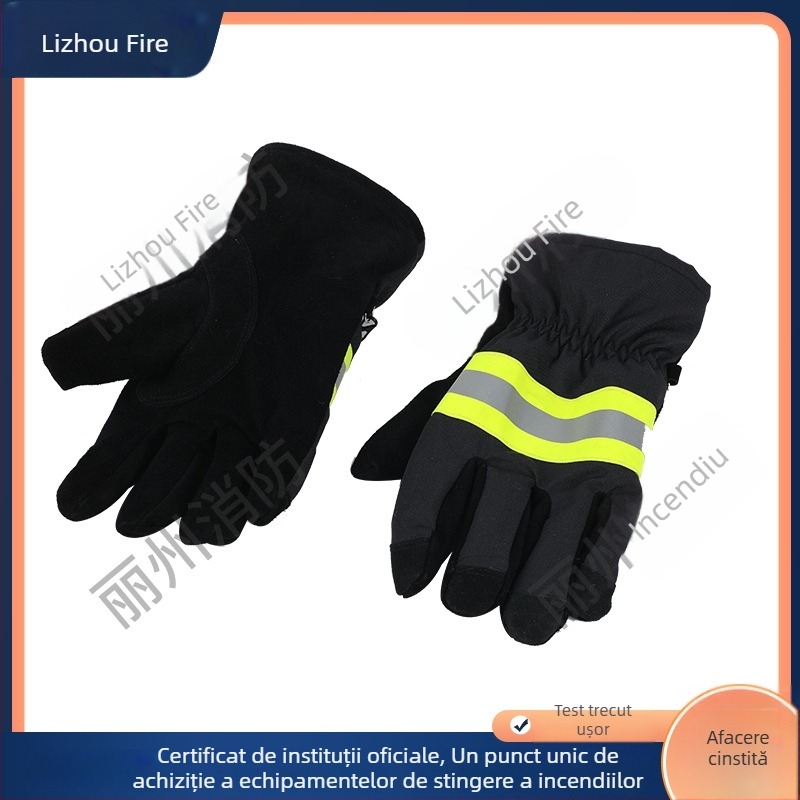 Mănuși de pompier cu fibre de aramidă, rezistente la foc și la temperaturi înalte, pentru intervenții în incendii