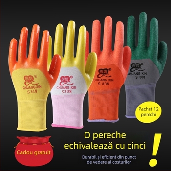 Mănuși de lucru - rezistente la abraziune, durabile, impermeabile, rezistente la ulei, anti-înțepare (Lungime 23 cm; Greutate 84 g; Rezistență la ulei)
