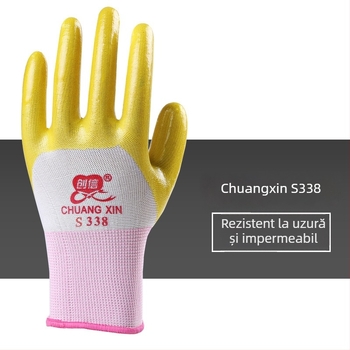Mănuși de lucru - rezistente la abraziune, durabile, impermeabile, rezistente la ulei, anti-înțepare (Lungime 23 cm; Greutate 84 g; Rezistență la ulei)