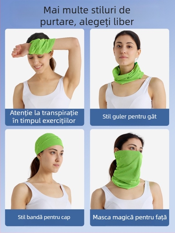 Mască de ciclism cu protecție solară, răcoroasă și respirabilă pentru gât - poliester, unisex, personalizare disponibilă
