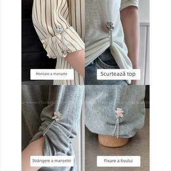 Instrument magic pentru scurtarea hainelor, material din aliaj, finisaj placare electrolitică, versiune feminină în stil coreean, primăvara 2025