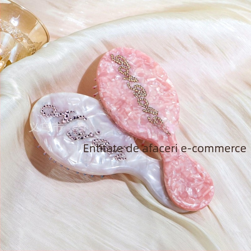 Pieptene pentru păr personalizat cu pernă de aer – nume personalizat, acetat, Dove, unealtă de coafare de lux