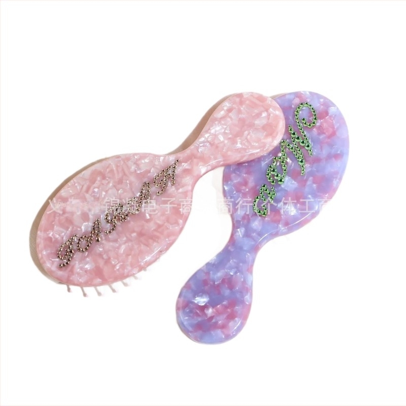 Pieptene pentru păr personalizat cu pernă de aer – nume personalizat, acetat, Dove, unealtă de coafare de lux