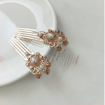 Accesorii metalice pentru păr în stil retro, agrafe geometrice, finisaj electroplacat