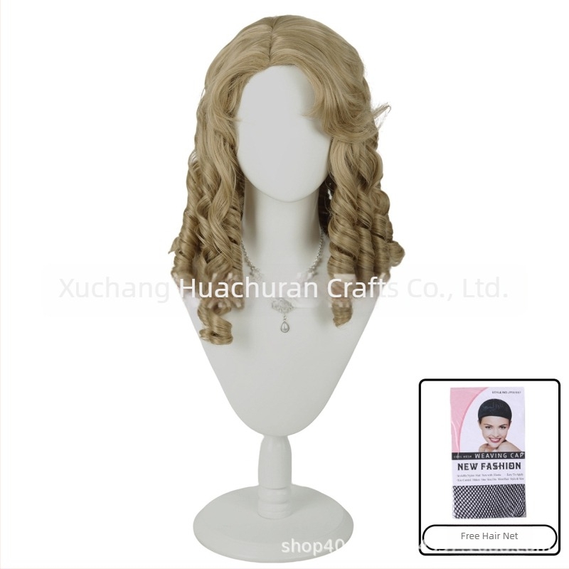Perucă pentru femei, păr lung, bucle, două cozi Lolita, model DM840, fibre rezistente la temperatură, nu se poate vopsi