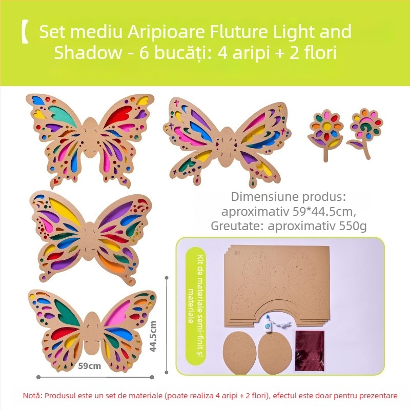 Kit DIY pentru aripioare de fluture pentru copii — material din hârtie, vârsta 4-6 ani