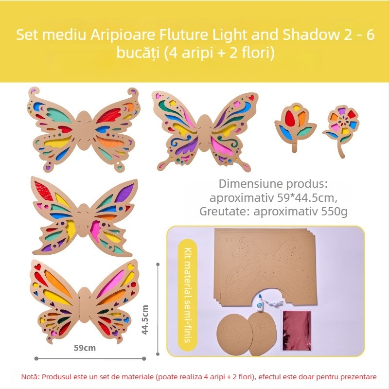 Kit DIY pentru aripioare de fluture pentru copii — material din hârtie, vârsta 4-6 ani