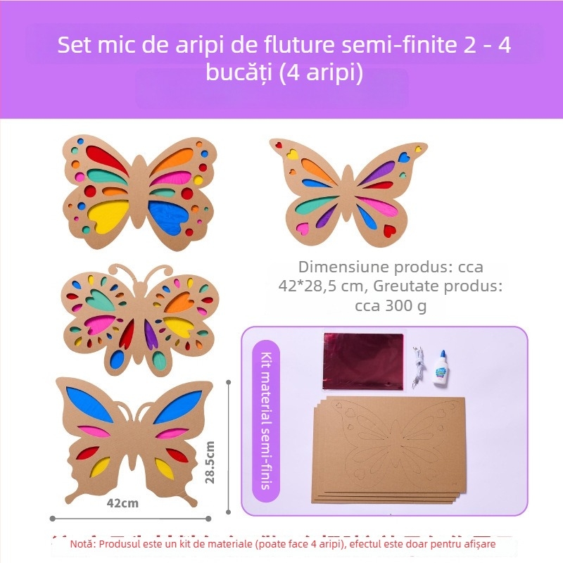 Kit DIY pentru aripioare de fluture pentru copii — material din hârtie, vârsta 4-6 ani
