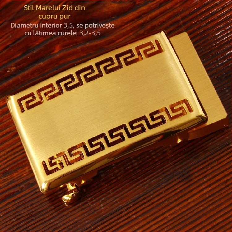 Cataramă automată pentru curea, din cupru pur, cataramă pentru bărbați, stil Chinezesc