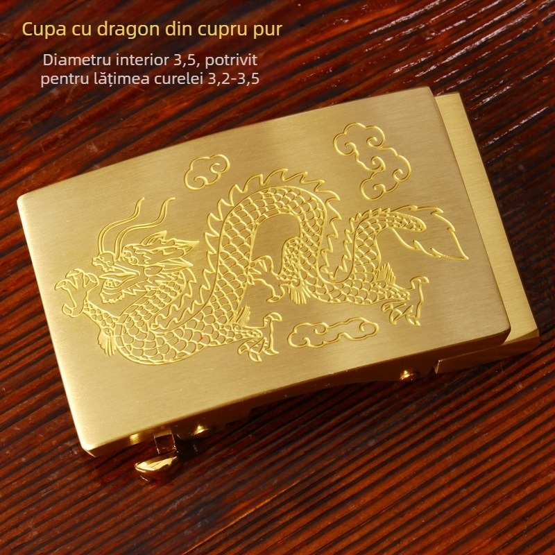 Cataramă automată pentru curea, din cupru pur, cataramă pentru bărbați, stil Chinezesc