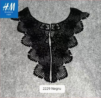 Cardigan din dantelă solubilă în apă, cu guler din plasă, broderie florală, stil coreean