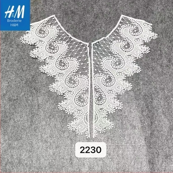 Cardigan din dantelă solubilă în apă, cu guler din plasă, broderie florală, stil coreean